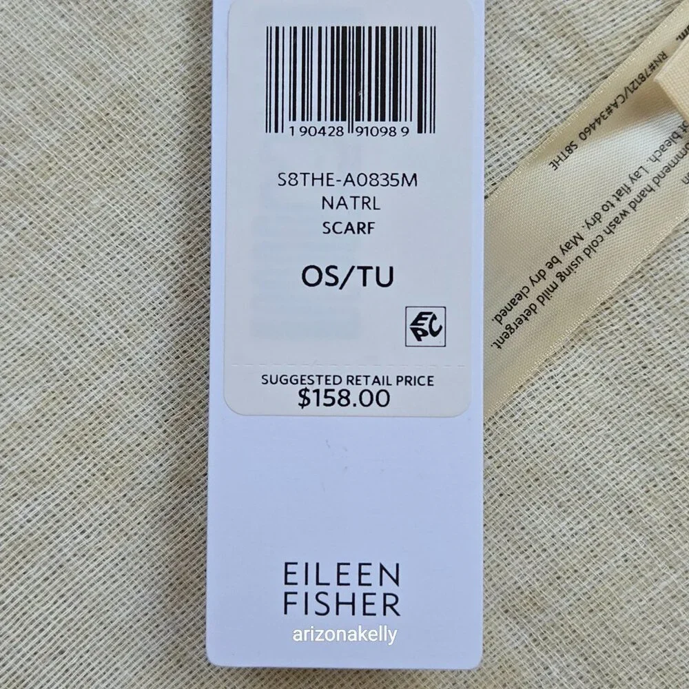 NWT Eileen Fisher Handloomed Ethiopian Artisan Cotton Scarf